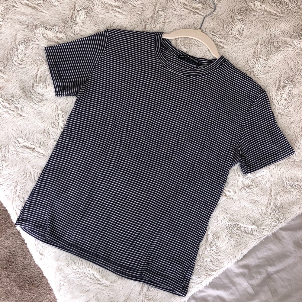 Brandy Melville Striped Blue & White Tee